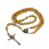 Wholesale Handmade Wooden Cross Rosary Necklace Wood Beads Jewelry Gift for Resale