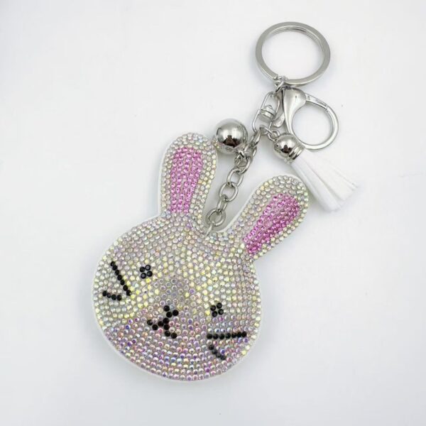 oly-604285b44b189f9e34002bb4c795ef0a Wholesale Rhinestone Rabbit Keychain with Tassel and Bell - Cute Bunny Key Ring for Wedding Favor, Decorative Accessory