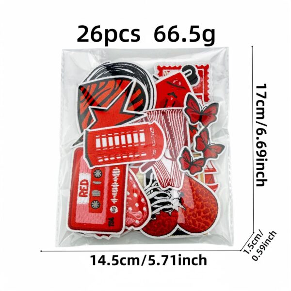 Wholesale Y2K Red Heart Embroidery Patch Set - Decorative Accent for Clothing Bags Gift