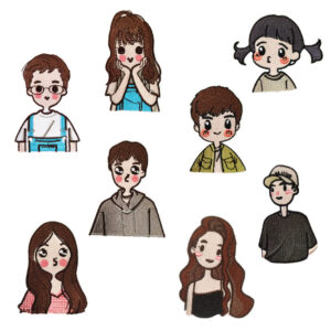 oly-60588a3d74554bc1175d12e05976e9ec Wholesale Trendy Couple Cartoon Self-Adhesive Embroidery Patches Set of 8 DIY Clothing Stickers Boutique Accessory