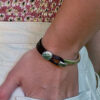 Wholesale Vintage Double Layer PU Leather and Alloy Men's Bracelet Creative Spliced Design Jewelry Accessory Gift