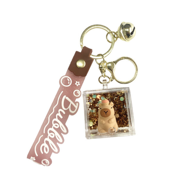 Wholesale Capybara Oil Flow Bottle Keychain Acrylic Cartoon Bag Charm Gift