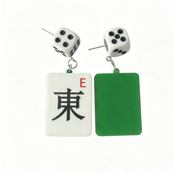 oly-6071ba1026ecd647f0792d9f7b7a596c Wholesale Mahjong Dice Acrylic Earrings Chinese Style Fashion Accessory for Boutique Resale
