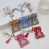 Wholesale Cute Rhinestone Bear Keychain Alloy Bag Charm for Wedding Gifts