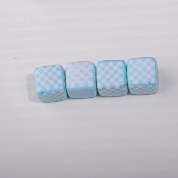 oly-6086b54bfca2db52ac3b790fe9b102d7 Wholesale Electroplated Acrylic Black Plaid Mosaic Loose Beads for DIY Jewelry and Phone Chain Accessories