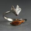 Wholesale Animal Fox Open Ring Alloy Electroplated Retro Style Fashion Accessory