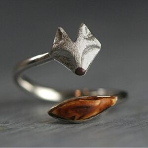Wholesale Animal Fox Open Ring Alloy Electroplated Retro Style Fashion Accessory