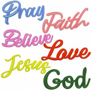 Colorful english text stickers set of 6 pieces