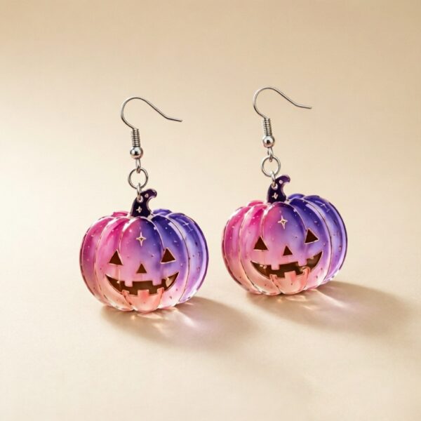 oly-60b7d4872aad9977443dbfbcd5e0bc5f Wholesale Acrylic Halloween Pumpkin Earrings Trendy Cartoon Design for Party Wear
