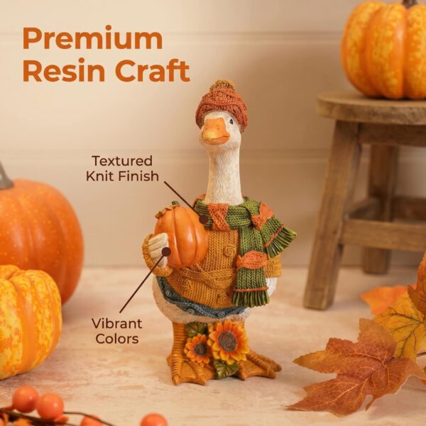 Wholesale Autumn Harvest Duck Resin Ornament - Stylish Home Decor Accent for Casual or Gift Use