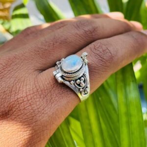 Wholesale Bohemian Moonstone Open Ring Women's Fashion Jewelry Accessory Gift