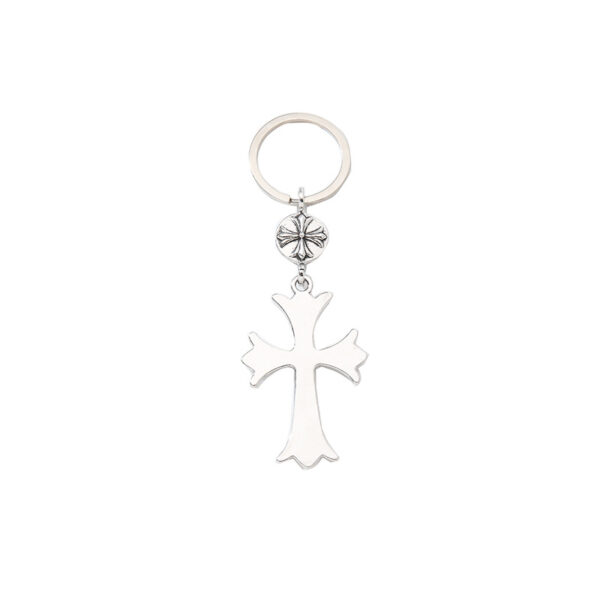 Wholesale European Style Cross Keychain Pendant Zinc Alloy Silver Fashion Accessory for Bags and Keys OLY Exclusive