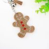 Wholesale Rhinestone Gingerbread Man Keychain Decorative Car Key Accessory Gift