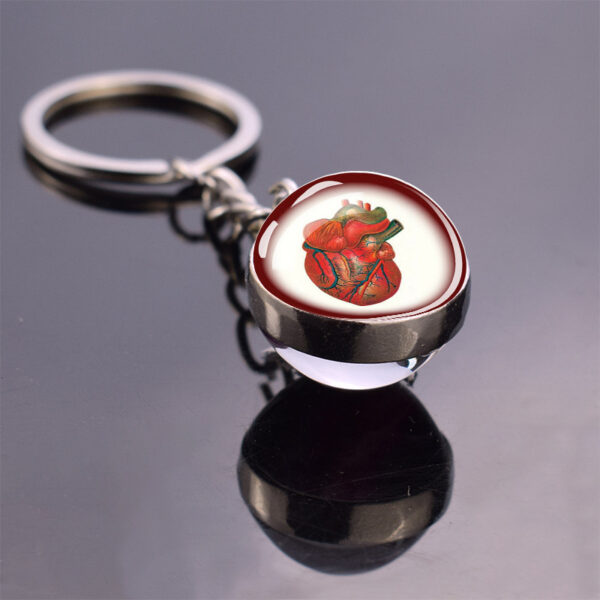 Wholesale Heart Design Glass Ball Keychain Fashion Accessory Gift for Students Resale