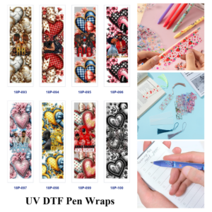 Wholesale 2/8/16pcs UV DTF Stickers Plaid Bow Heart Floral Portrait Print Pen and Bookmark Stickers
