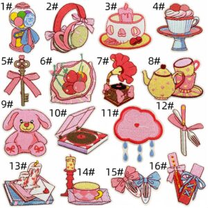 Pink series cloth patch set 16 pieces