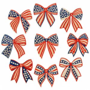 oly-612518b822aad0151e76fa131fd6ac61 Wholesale 9-Piece Star Stripe Five-Star Embroidered Bow Patch Set for Clothing Bag Decoration Boutique Gift