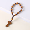 oly-6131d7d2817630dc6a19056962e677c6 Wholesale Wooden Cross Rosary Beads Natural Wood Color Handmade Pendant Fashion Jewelry Accessory for Party Gifts