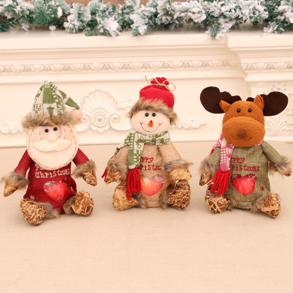 Wholesale Cloth Christmas Gift Bags with Santa Pattern for Party Craft Supply