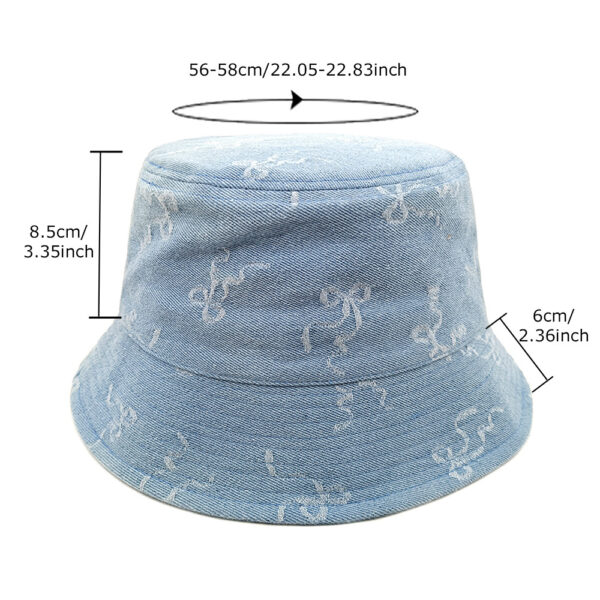 oly-61558d222b1917c111ba46e012c61936 Wholesale Denim Bow Bucket Hat Sun Protection Fashion Accessory for Women Boutique Resale