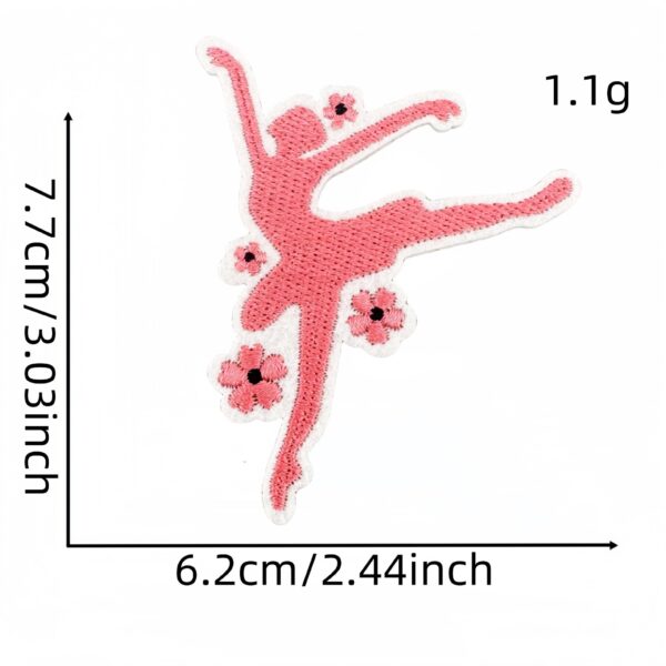 Wholesale Ballet Girl Embroidered Patch - Pink Dance Decorative Iron-On for Resale Boutique Use