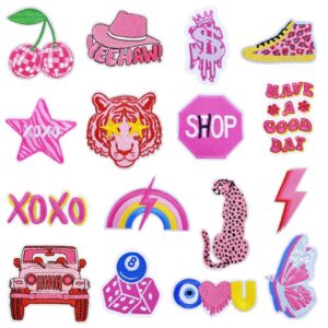 Wholesale Pink Cherry Rainbow Tiger Embroidered Patches for Hats Fashion Decorative Accessory Gift Boutique