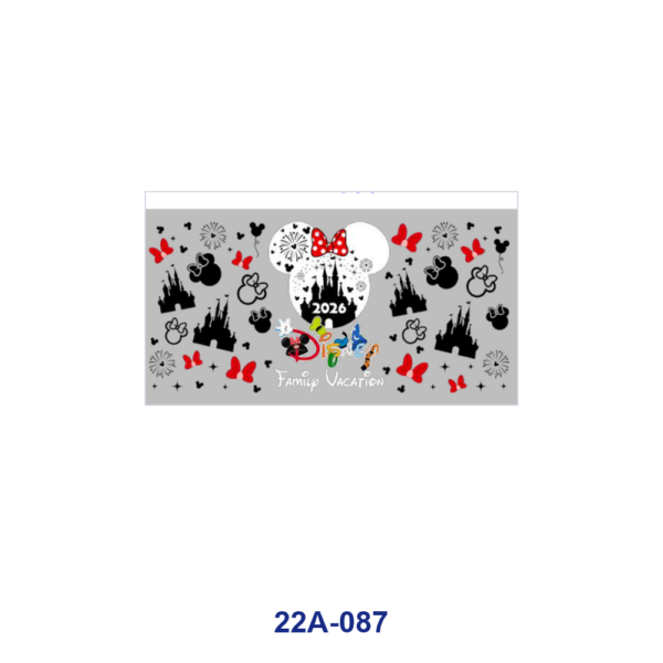 oly-617f4b86a28e258031f0b4fba36032b4 Wholesale 5pcs Family Vacation Cartoon Mouse Silhouette Bow Daisy Heart Pastel Castle Firework Tumbler Wrap Decals 16oz Cup UV DTF Wraps OLY Exclusive