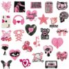 Wholesale Y2K Cartoon Fabric Patch Set 27 Pieces Black Pink Decorative Clothing Repair Fashion Accessory Gift