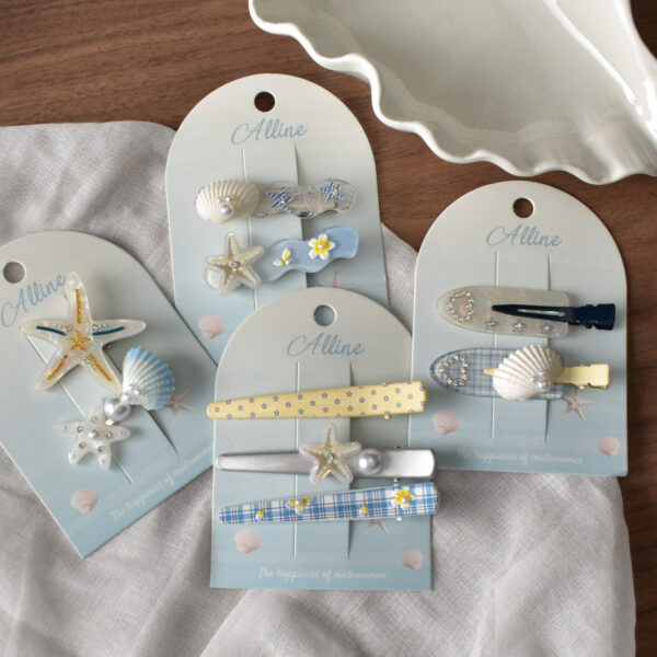 Wholesale Acrylic Starfish Shell Hair Clips Ocean Design Hair Accessory for Everyday Styling