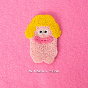Pink and yellow big mouth doll n16