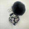 Wholesale Leopard Print Heart Rhinestone Keychain Bag Charm Tassel Pendant for Car Key Accessory