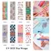 Wholesale 2/8/16pcs UV DTF Stickers Boy Mama Floral Bee Bow Checkered Print Pen and Bookmark Stickers