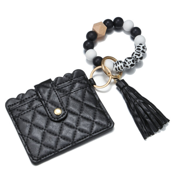 Wholesale Geometric PU Leather Bracelet Card Holder Keychain Women's Everyday Accessory Gift
