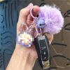 Wholesale Acrylic Cartoon Keychain Bag Charm - Yellow Hair Ball with Oil and Luminous Beads Trendy Gift Accessory OLY Exclusive