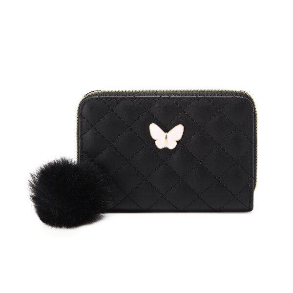 Wholesale Women's Butterfly Pu Leather Wallet with Fluffy Ball - Trendy Fashion Accessory for Everyday Use