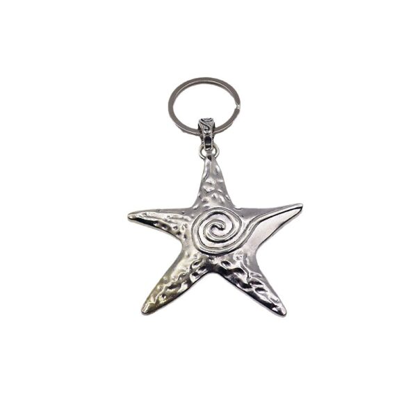 Wholesale Silver Star Keychain Pendant, Fashion Accessory Keychain for Boutique Resale