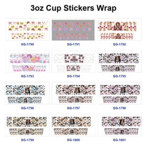 oly-6212c40d0fc16bf5210010c1f50b6a58 Wholesale 8pcs Western Cowgirl & Cute Decor Pattern 3oz Cup Stickers Wrap OLY Exclusive