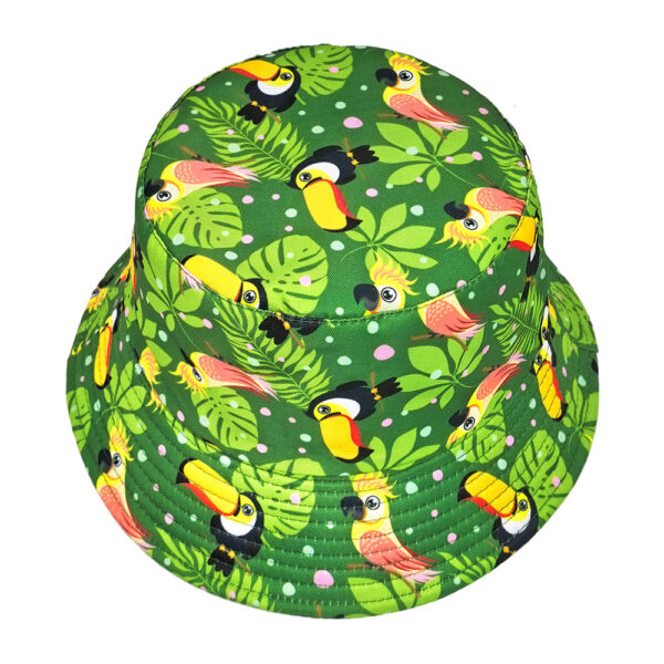Wholesale Trendy Woodpecker Print Bucket Hat for Women Summer Outdoor Sun Protection