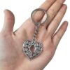 oly-6234723f5f7d711e53196c09953749a6 Wholesale Retro Flower Heart Keychain Pendant Silver Zinc Alloy Fashion Accessory for Car Keys
