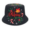 oly-623d5831d95229699d586373caef7440 Wholesale Christmas Pattern Fisherman Hat Sun Protection Foldable Unisex