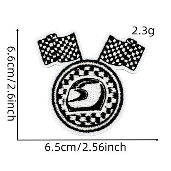 Wholesale Trendy Embroidered Motorcycle Racing Patch Black White Party Theme Bag Decoration