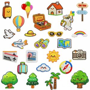 Travel-themed fabric patch #4