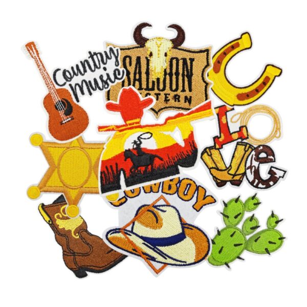 Wholesale Western Cowboy Cactus Embroidered Patch Decorative Fashion Accessory for Bags Clothing Resale Gift