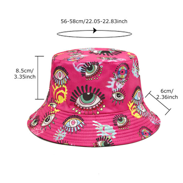 Wholesale Casual Eyes Pattern Bucket Hat Sun Protection for Beach Resort Resale