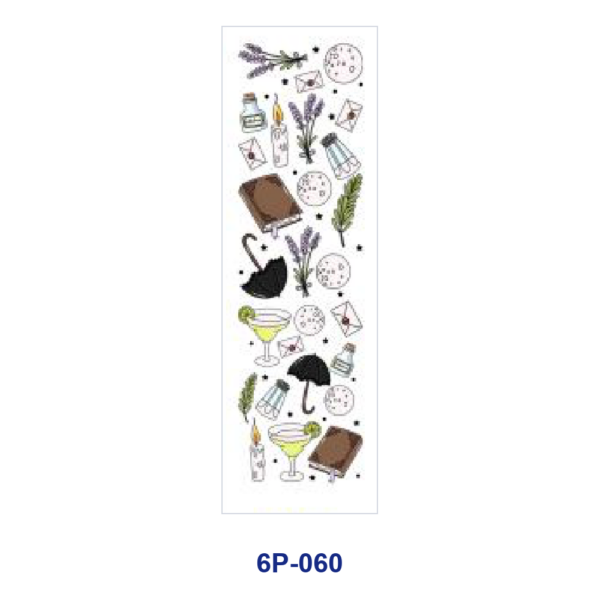 Wholesale 2/8/16pcs UV DTF Stickers Witch Skull Bat and Plant Print Pen and Bookmark Stickers