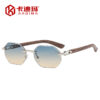 Wholesale Frameless Polygon Women's Sunglasses Trendy UV400 Sun Shades with Gold Frame and Gray Lenses for Everyday Wear