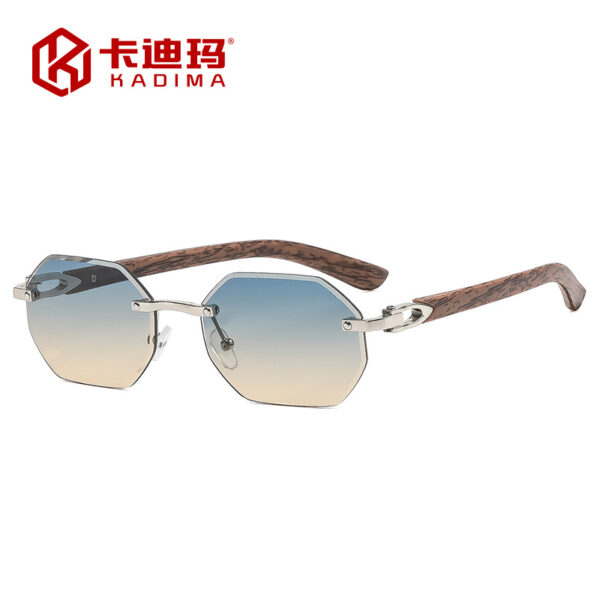 Wholesale Frameless Polygon Women's Sunglasses Trendy UV400 Sun Shades with Gold Frame and Gray Lenses for Everyday Wear