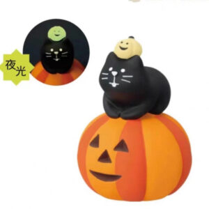 Glow-in-the-dark pumpkin black cat