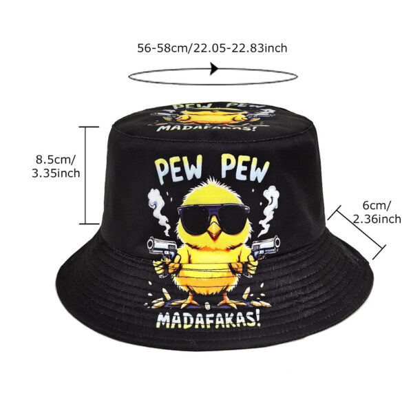 Wholesale Fun Duck and Chick Print Bucket Hat Sun Protection Casual Summer Hat for Women Fashion Outdoor Gift