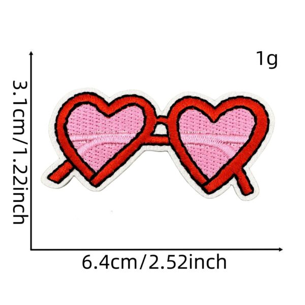 oly-626d9e9c590c50aa66899955333682ba Wholesale Pink Cartoon Heart Embroidered Patch Polyester Cloth Sticker DIY Accessory